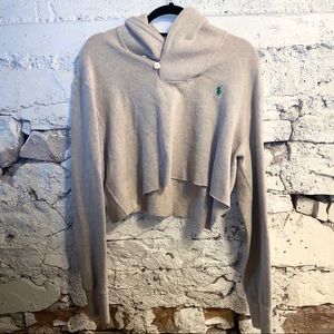 RALPH LAUREN cropped beige hoodie